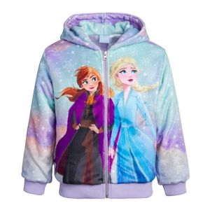 4T, Girls' Frozen Anna & Elsa Plush Hoodie